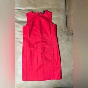 Lauren Ralph Lauren Women's Size 8 Red Sheath Stretch Dress